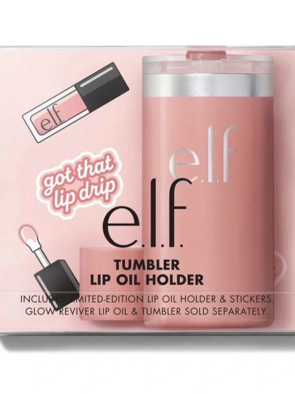 C Stanley Limited Edition ELF Pink Tumbler Lip Oil Holder with Silver Accent